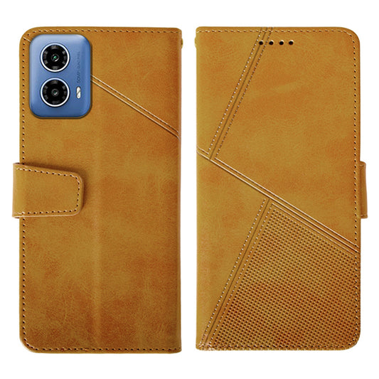 IDEWEI For Motorola Moto G34 5G Case PU Leather Calf Texture Phone Cover with Viewing Stand - Orange