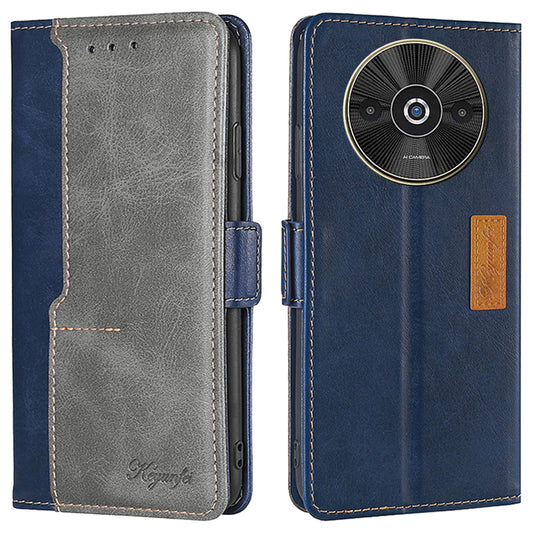 For Xiaomi Redmi A3 / Poco C61 4G Wallet Case Dual Color Splicing Leather Phone Cover Cell Phone Accessories Wholesale - Blue+Grey