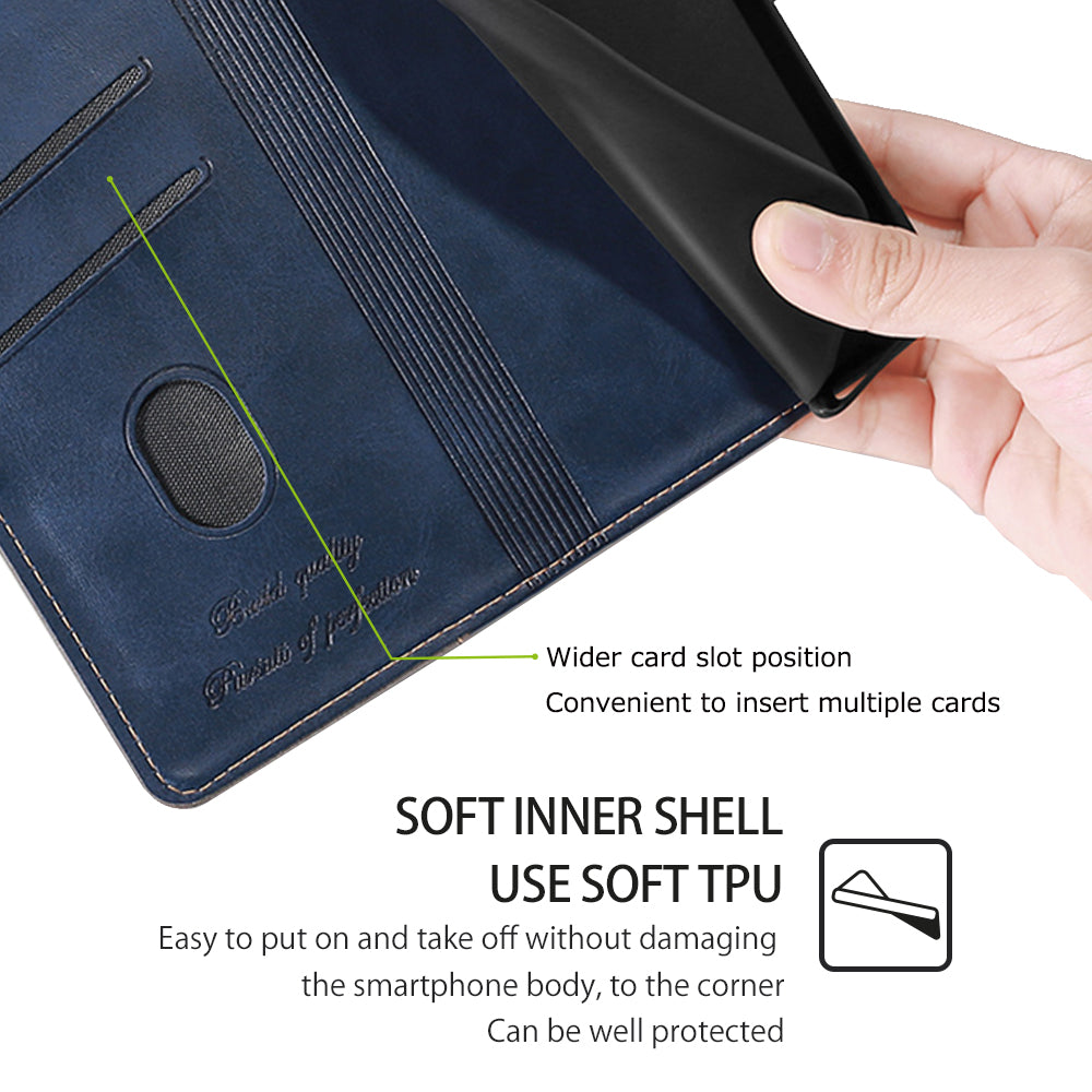 For Oppo Reno11 F 5G / F25 Pro 5G Wholesale Phone Cover Splicing Color Leather Flip Stand Wallet Phone Cover - Blue+Grey