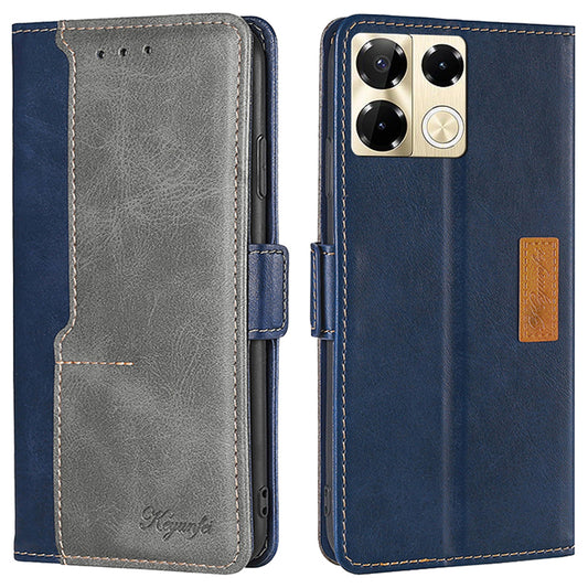 For Transsion Infinix Note 40 Pro 5G Case Dual Color Splicing Leather Flip Phone Cover Mobile Accessories Wholesale - Blue+Grey