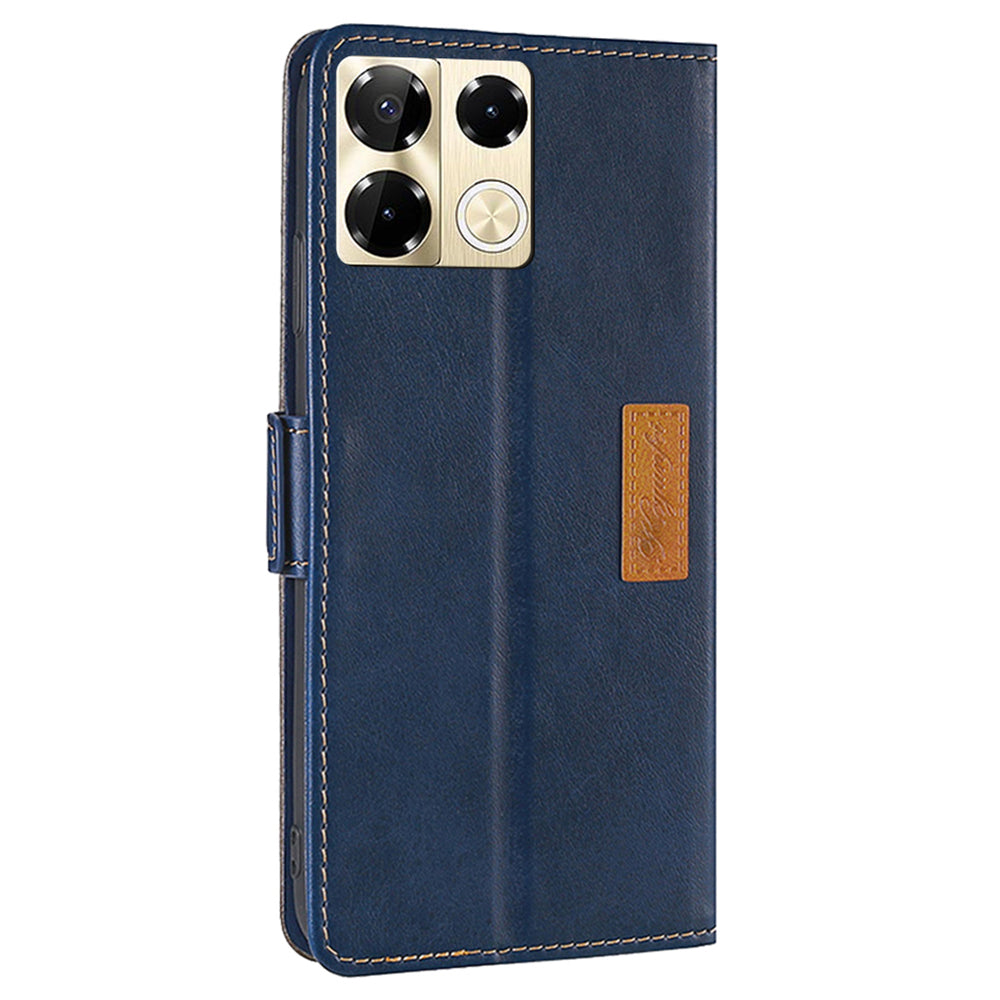 For Transsion Infinix Note 40 Pro 5G Case Dual Color Splicing Leather Flip Phone Cover Mobile Accessories Wholesale - Blue+Grey
