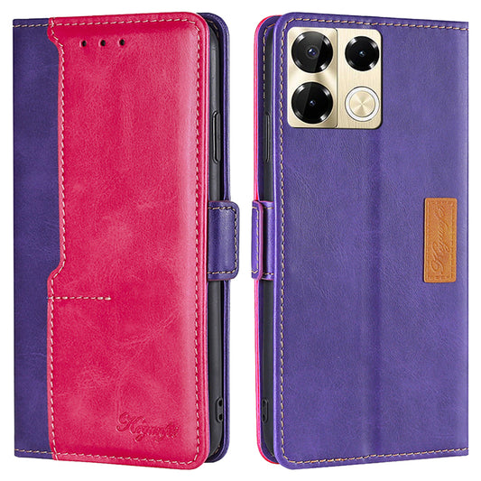 For Transsion Infinix Note 40 Pro 5G Case Dual Color Splicing Leather Flip Phone Cover Mobile Accessories Wholesale - Rose+Purple