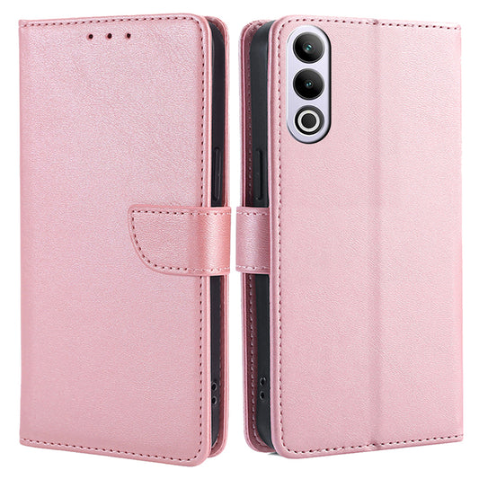 For OnePlus Ace 3V 5G Case Stand PU Leather+TPU Drop-resistant Phone Cover - Rose Gold