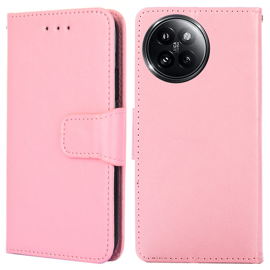 For Xiaomi Civi 4 Pro 5G Case Leather Phone Wallet Cover with Magnetic Clasp - Pink