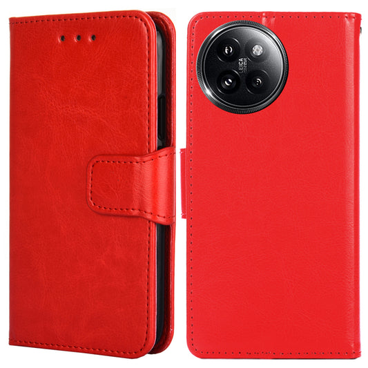 For Xiaomi Civi 4 Pro 5G Case Leather Phone Wallet Cover with Magnetic Clasp - Red