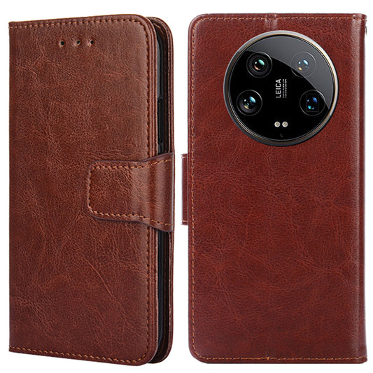 For Xiaomi 14 Ultra Phone Case Leather Wallet Cover Mobile Accessories Wholesale - Brown