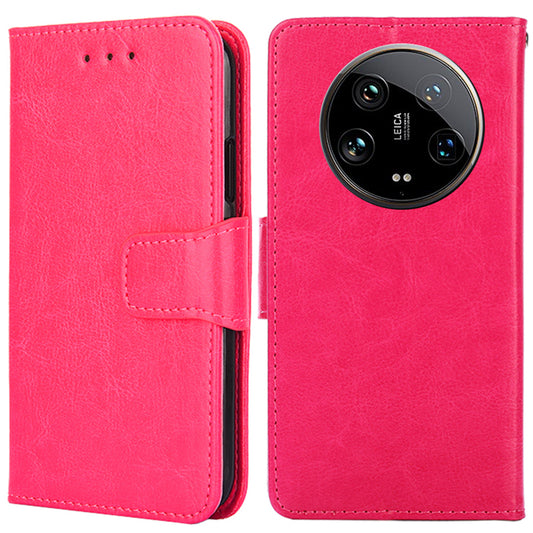 For Xiaomi 14 Ultra Phone Case Leather Wallet Cover Mobile Accessories Wholesale - Rose