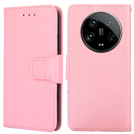 For Xiaomi 14 Ultra Phone Case Leather Wallet Cover Mobile Accessories Wholesale - Pink