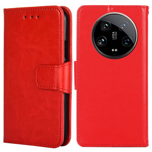 For Xiaomi 14 Ultra Phone Case Leather Wallet Cover Mobile Accessories Wholesale - Red