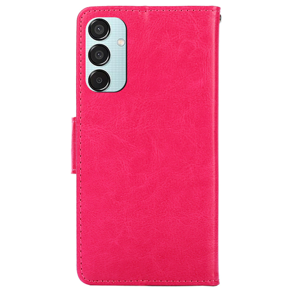 For Samsung Galaxy M15 5G Phone Case Supplier Leather Wallet Protective Cover - Rose