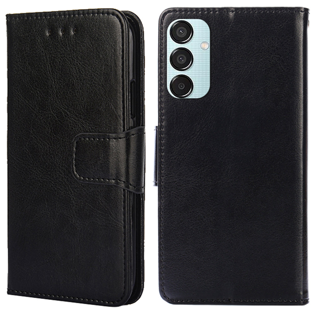 For Samsung Galaxy M15 5G Phone Case Supplier Leather Wallet Protective Cover - Black