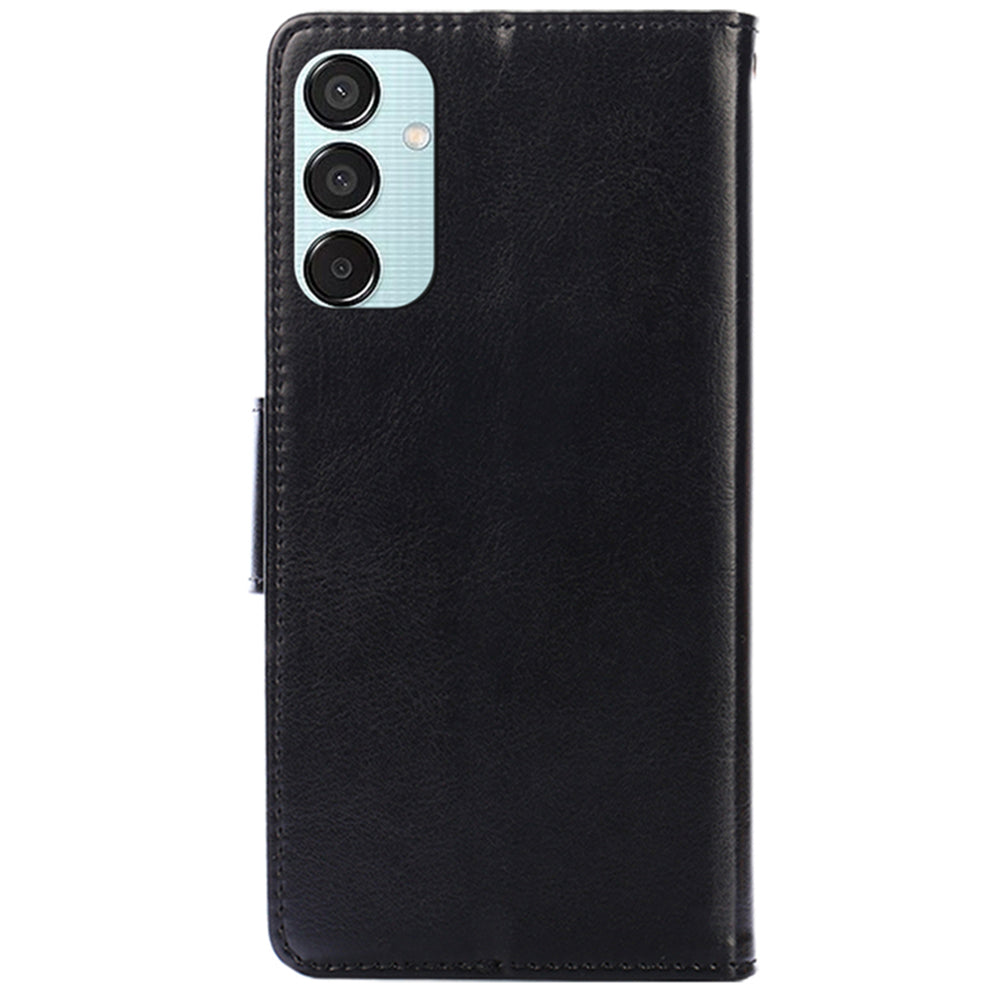 For Samsung Galaxy M15 5G Phone Case Supplier Leather Wallet Protective Cover - Black