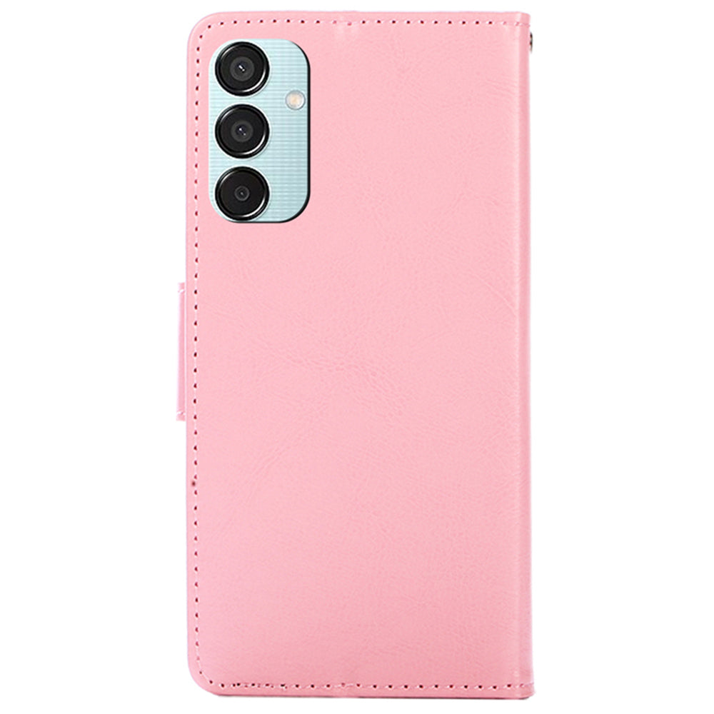 For Samsung Galaxy M15 5G Phone Case Supplier Leather Wallet Protective Cover - Pink