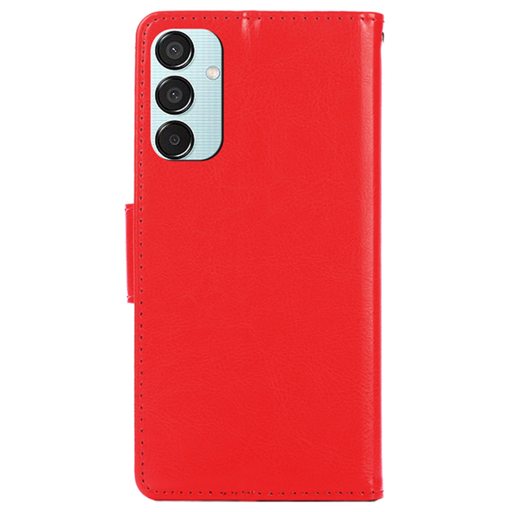 For Samsung Galaxy M15 5G Phone Case Supplier Leather Wallet Protective Cover - Red