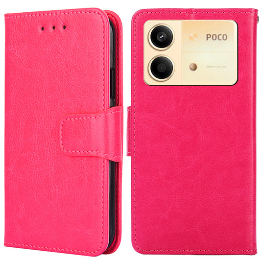 For Xiaomi Redmi Note 13R Pro 5G Case PU Leather Folio Flip Phone Wallet Cover - Rose