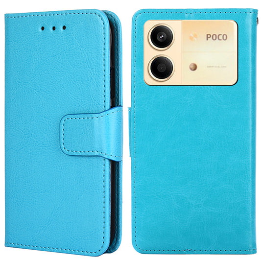 For Xiaomi Redmi Note 13R Pro 5G Case PU Leather Folio Flip Phone Wallet Cover - Baby Blue