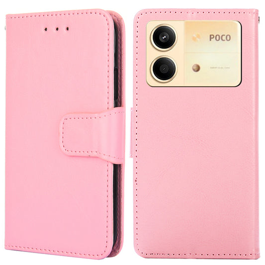 For Xiaomi Redmi Note 13R Pro 5G Case PU Leather Folio Flip Phone Wallet Cover - Pink
