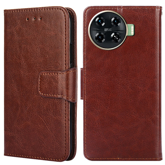 For Transsion Tecno Spark 20 Pro+ Leather Phone Case Mobile Accessories Wholesale Suppliers - Brown