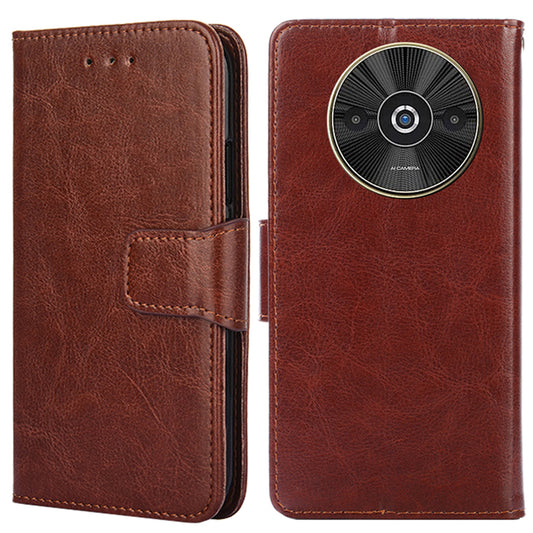 For Xiaomi Redmi A3 / Poco C61 4G Leather Wallet Case Mobile Phone Cover Wholesale - Brown