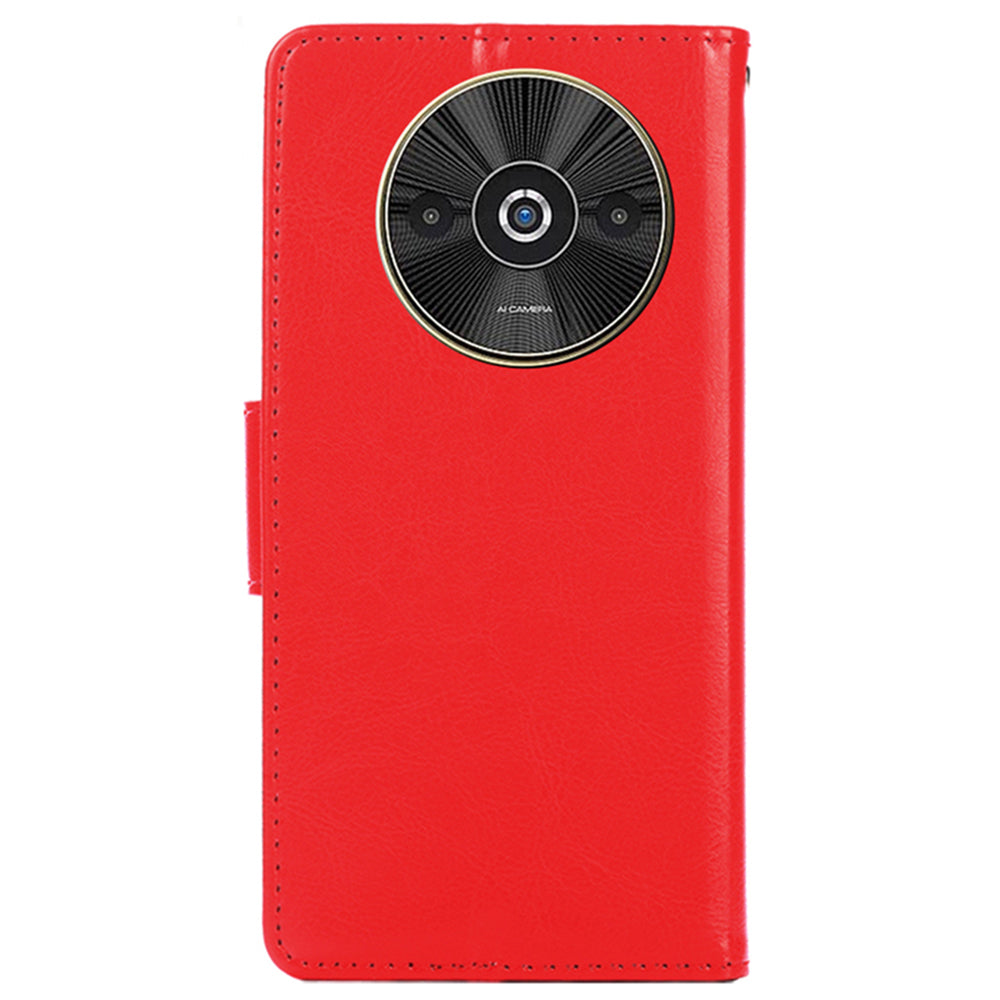 For Xiaomi Redmi A3 / Poco C61 4G Leather Wallet Case Mobile Phone Cover Wholesale - Red