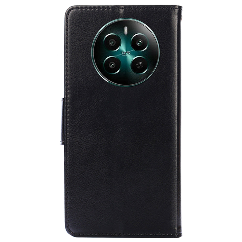 For Realme 12+ 5G Wholesale Phone Case Wallet Leather Flip Wallet Phone Cover - Black