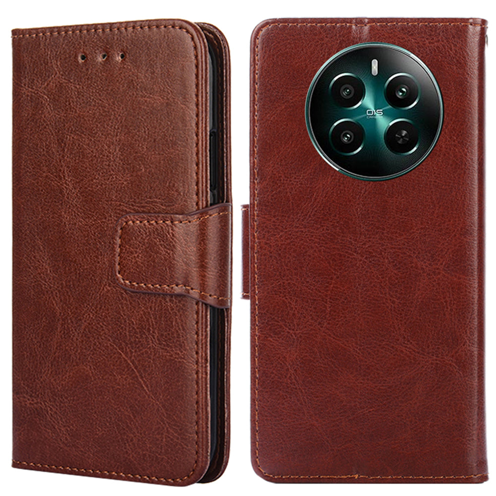 For Realme 12+ 5G Wholesale Phone Case Wallet Leather Flip Wallet Phone Cover - Brown