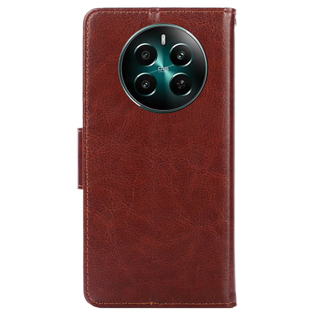 For Realme 12+ 5G Wholesale Phone Case Wallet Leather Flip Wallet Phone Cover - Brown