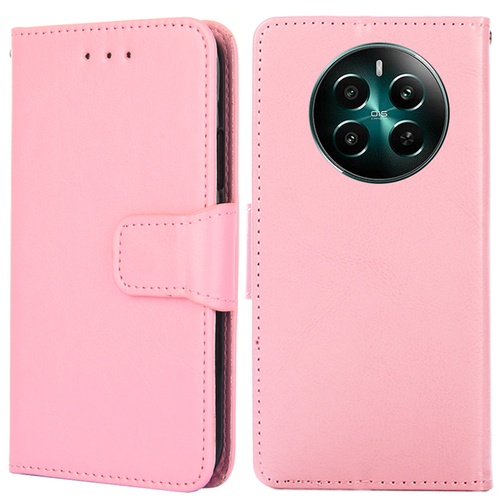 For Realme 12+ 5G Wholesale Phone Case Wallet Leather Flip Wallet Phone Cover - Pink