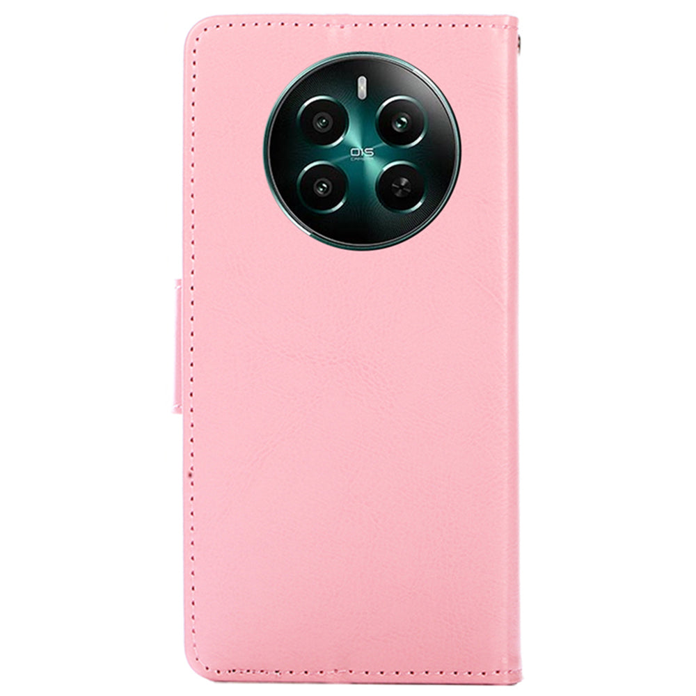 For Realme 12+ 5G Wholesale Phone Case Wallet Leather Flip Wallet Phone Cover - Pink