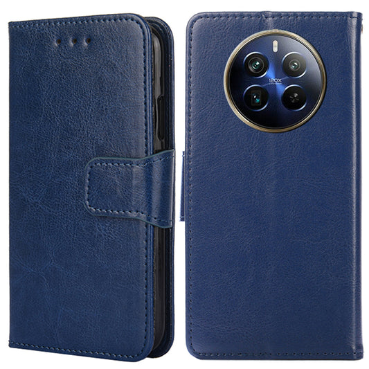 For Realme 12 Pro 5G / 12 Pro+ 5G Case PU Leather Folio Flip Mobile Phone Wallet Cover - Sapphire