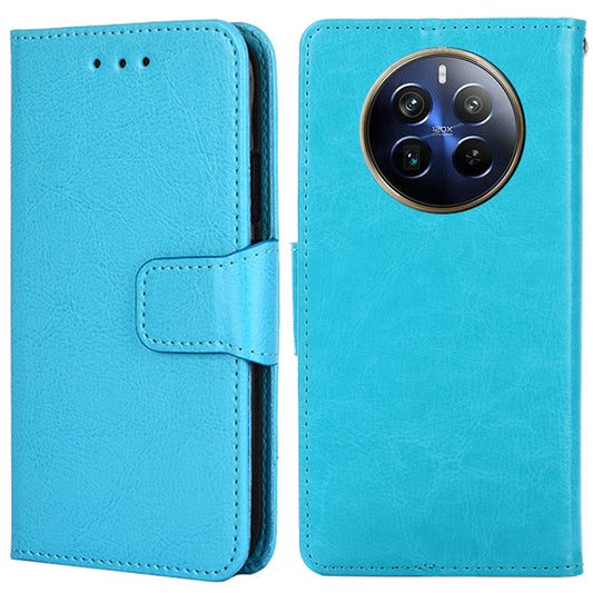 For Realme 12 Pro 5G / 12 Pro+ 5G Case PU Leather Folio Flip Mobile Phone Wallet Cover - Baby Blue