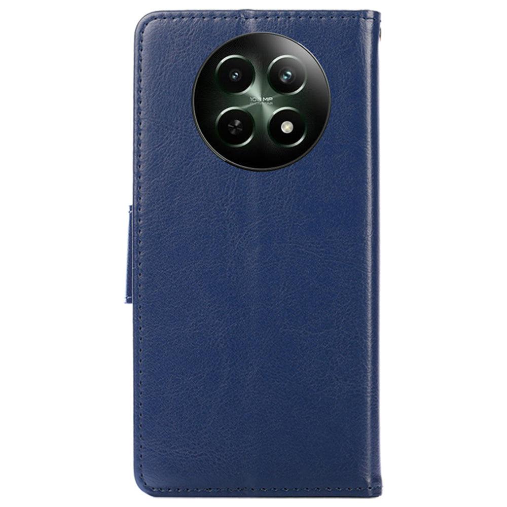 For Realme 12 Leather Wallet Case Phone Cover Phone Accessories Distributors - Sapphire