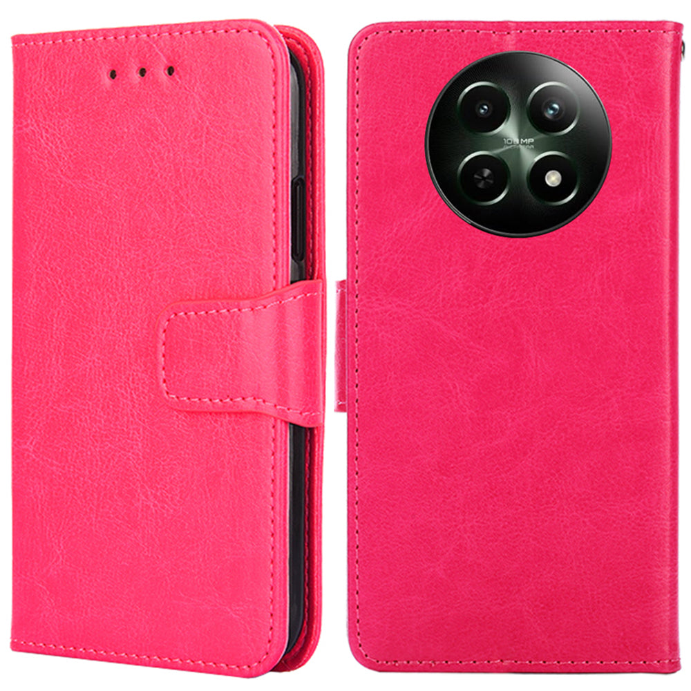 For Realme 12 Leather Wallet Case Phone Cover Phone Accessories Distributors - Rose