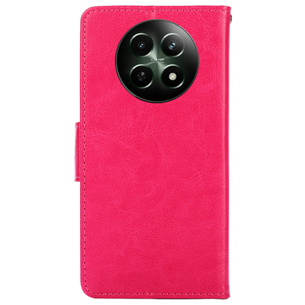 For Realme 12 Leather Wallet Case Phone Cover Phone Accessories Distributors - Rose