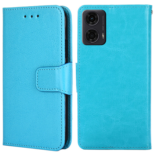 For Motorola Moto G24 4G / G04 4G Case Leather + TPU Wallet Phone Cover Protector - Baby Blue