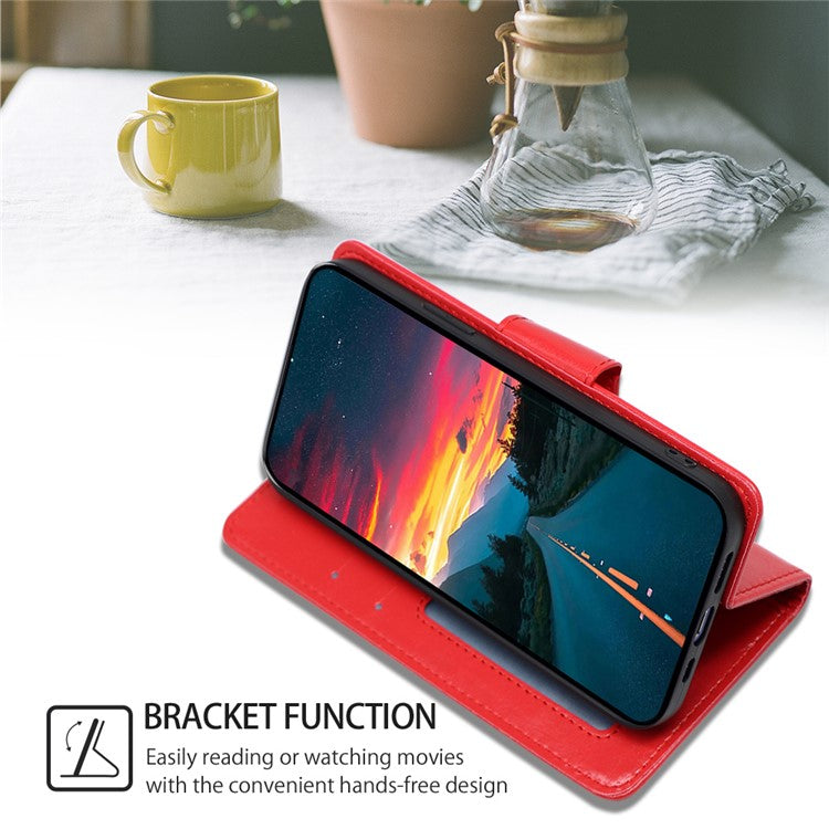 For Oppo Reno11 F 5G / F25 Pro 5G Leather Case Wallet Stand Flip Phone Cover - Red