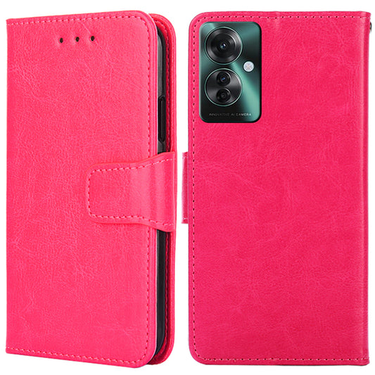 For Oppo Reno11 F 5G / F25 Pro 5G Leather Case Wallet Stand Flip Phone Cover - Rose