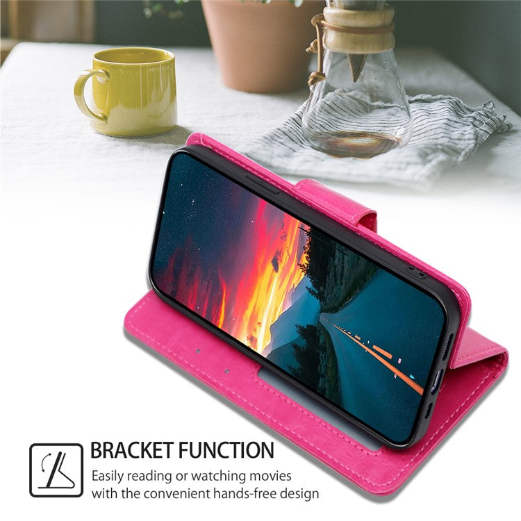 For Oppo Reno11 F 5G / F25 Pro 5G Leather Case Wallet Stand Flip Phone Cover - Rose