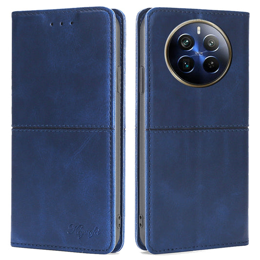 For Realme 12 Pro 5G / 12 Pro+ 5G Case PU Leather Phone Cover with Viewing Stand / 2 Card Holder - Blue