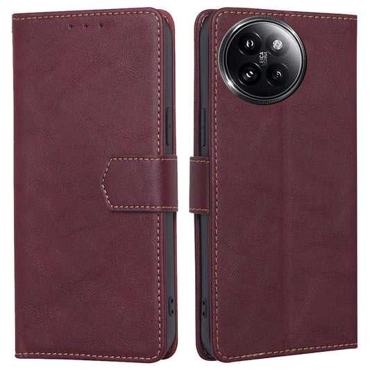 For Xiaomi Civi 4 Pro 5G Case with RFID Blocking Magnetic Buckle PU Leather Phone Cover - Wine Red