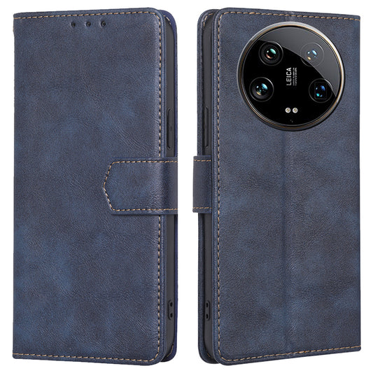 For Xiaomi 14 Ultra Case PU Leather Magnetic Flip Wallet-Style Phone Cover RFID Blocking Wholesale - Blue