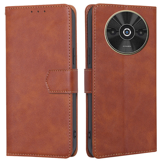 For Xiaomi Redmi A3 / Poco C61 4G Case PU Leather Magnetic Flip Wallet Phone Cover RFID Blocking Wholesale - Brown