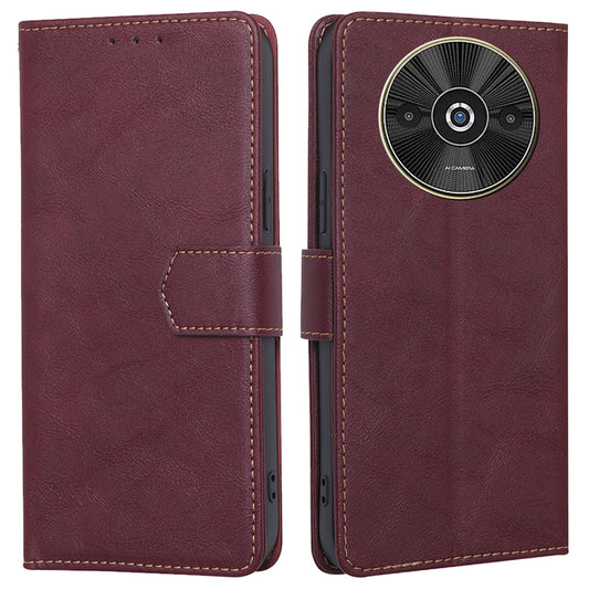 For Xiaomi Redmi A3 / Poco C61 4G Case PU Leather Magnetic Flip Wallet Phone Cover RFID Blocking Wholesale - Wine Red