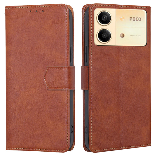 For Xiaomi Redmi Note 13R Pro 5G Case RFID Blocking PU Leather Wallet Phone Cover Wholesale - Brown