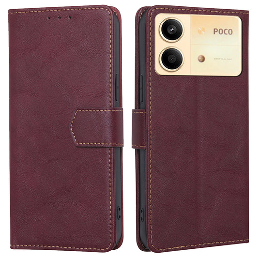 For Xiaomi Redmi Note 13R Pro 5G Case RFID Blocking PU Leather Wallet Phone Cover Wholesale - Wine Red