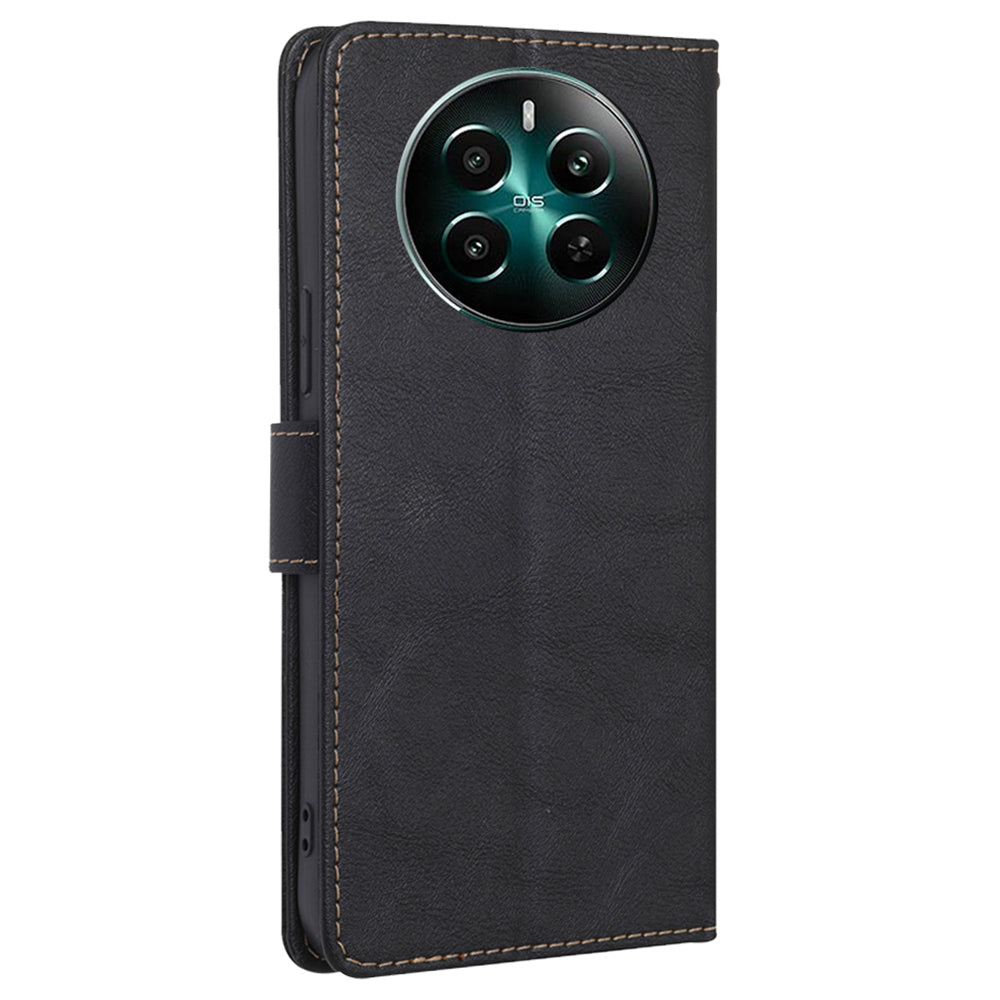 For Realme 12+ 5G Wholesale Phone Case Leather Flip Wallet Cover RFID Blocking - Black