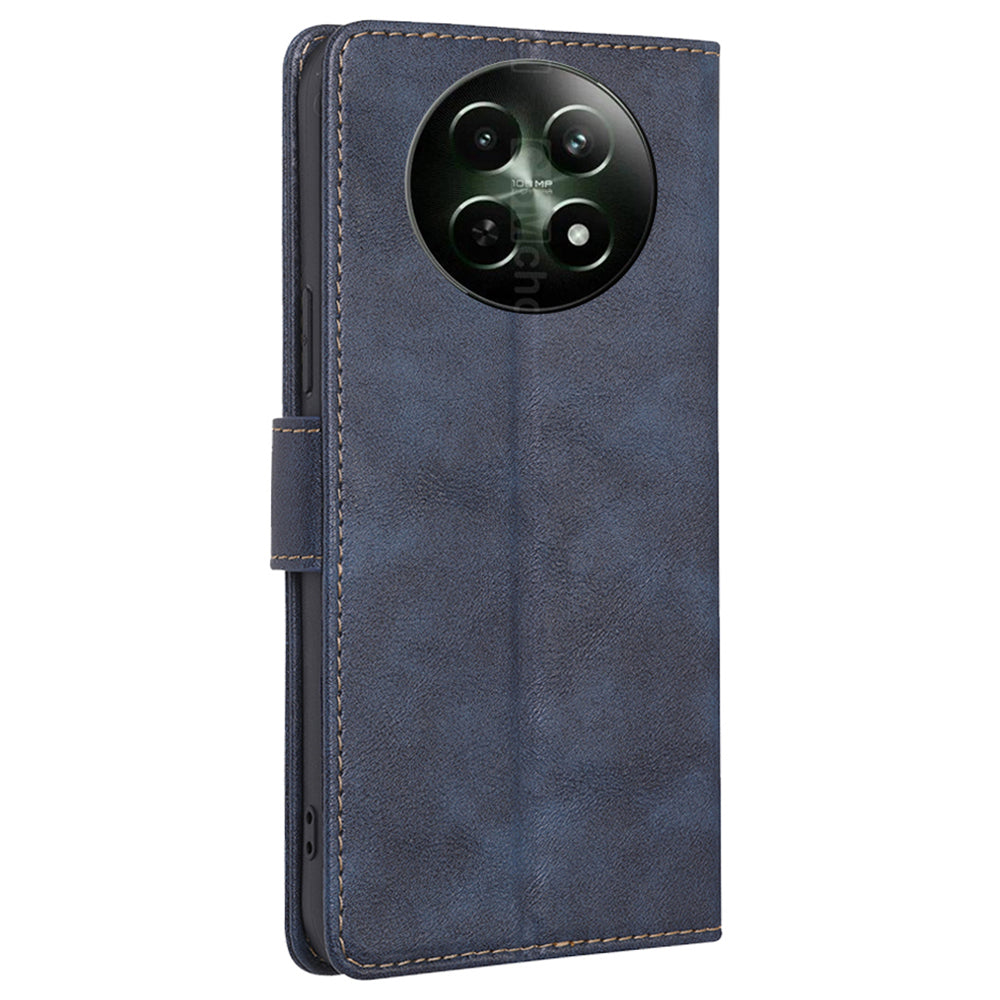 For Realme 12 Wallet Phone Case RFID Blocking Leather Cover Mobile Accessories Wholesale - Blue