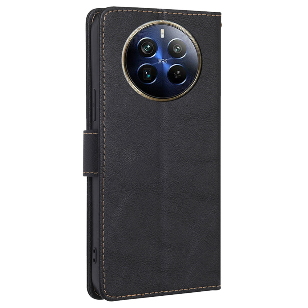 For Realme 12 Pro 5G / 12 Pro+ 5G Wholesale Phone Case RFID Blocking PU Leather Wallet Cover - Black