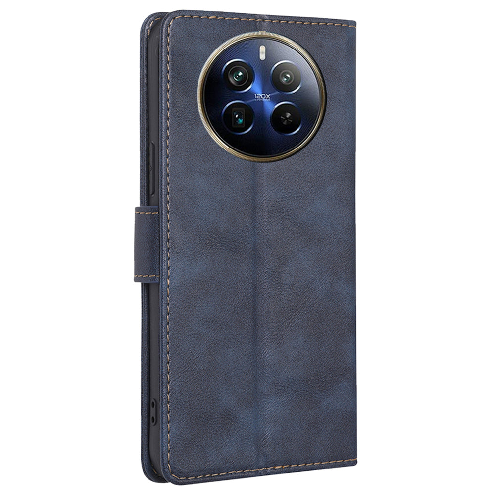 For Realme 12 Pro 5G / 12 Pro+ 5G Wholesale Phone Case RFID Blocking PU Leather Wallet Cover - Blue