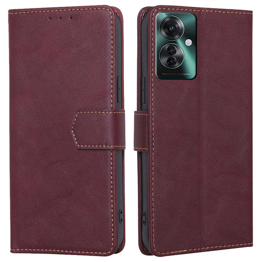 For Oppo Reno11 F 5G / F25 Pro 5G Wallet Case RFID Blocking Leather Cover Cell Phone Accessories Wholesale - Wine Red